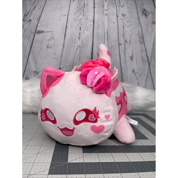 Aphmau Meemeows Cat Hearts Bow Pink Medium Stuffed Animal 11inch - Picture 1 of 5